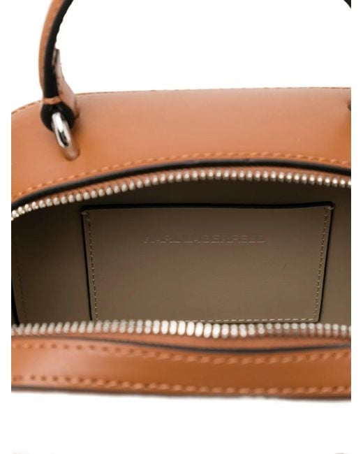 Karl Lagerfeld Brown K/Circle Perforated Mini Bag