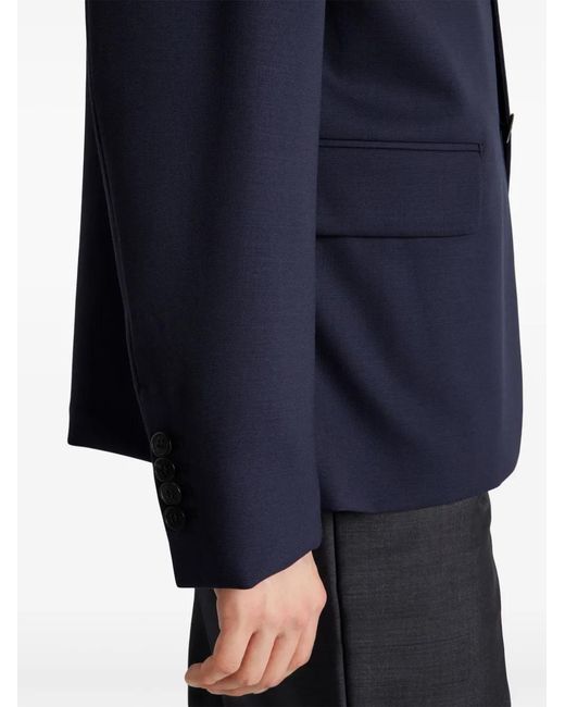 Prada Blue Single-Breasted Blazer for men