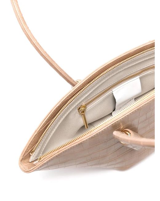 THEMOIRÈ Pink Embossed Recycled Leather Shoulder Bag