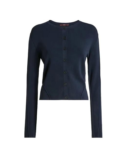 High Blue Guipure Panelling Cardigan