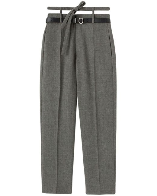 Jil Sander Gray Belted Tailored Trousers for men