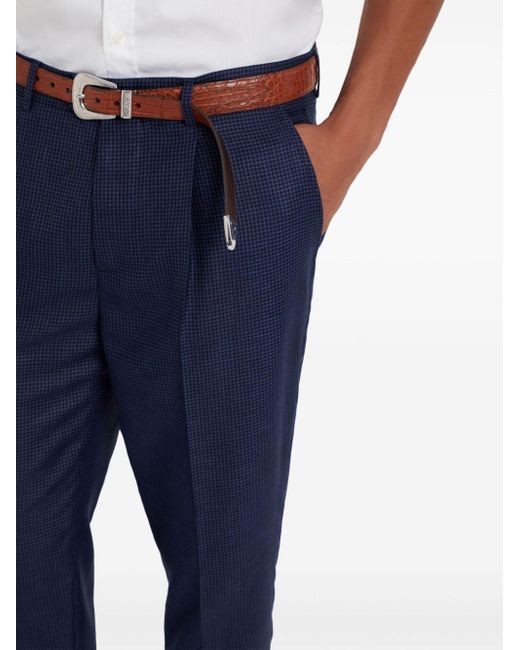 Pantalon de costume à carreaux Brunello Cucinelli pour homme en coloris Blue