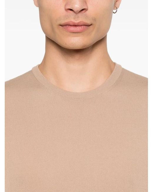 Malo Natural Crew-Neck Knit T-Shirt for men