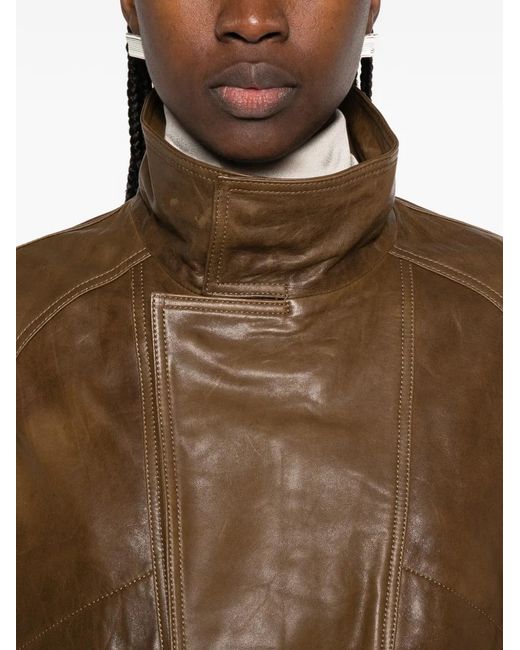 Nour Hammour Brown Ariste Leather Jacket
