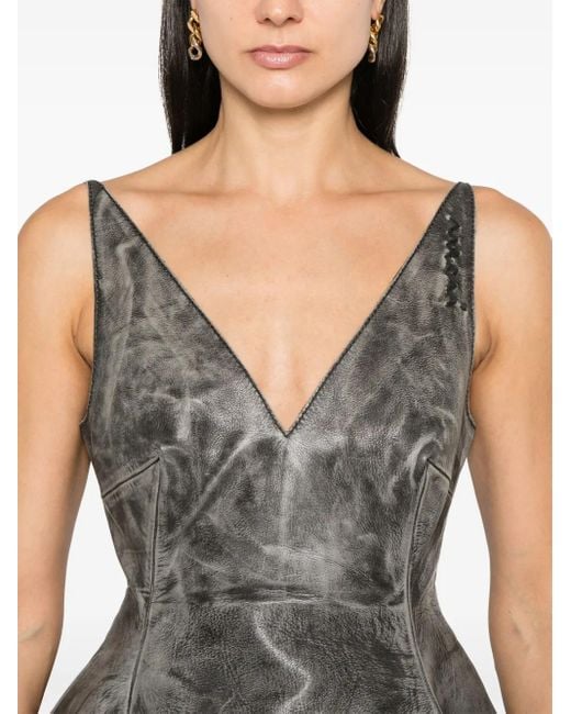 Robe Courte À Coupe Évasée Marni en coloris Gray