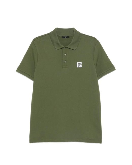 Polo À Patch Logo Balmain pour homme en coloris Green