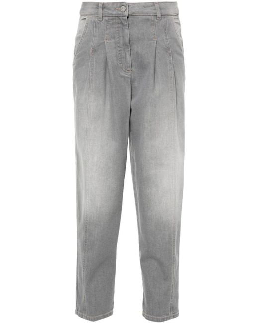 Peserico Gray Tapered-leg Jeans