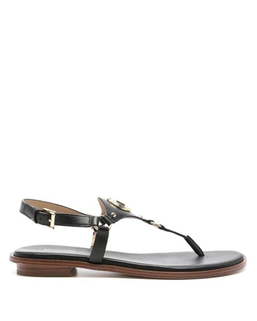 MICHAEL Michael Kors Black Casey Leather Sandals
