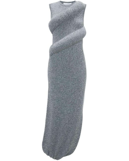 Robe longue à design matelassé J.W. Anderson en coloris Gray