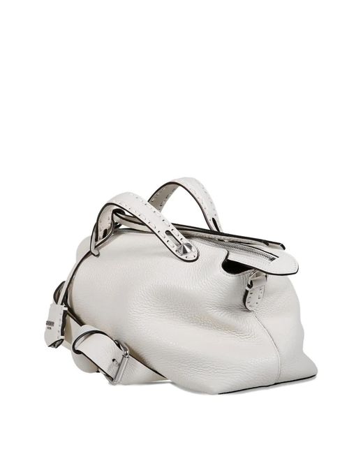 Fendi White Sac Cabas En Cuir
