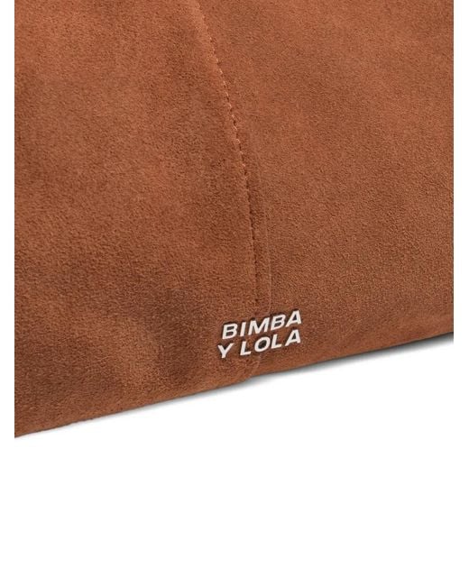 Bimba Y Lola Brown Maxi Logo-Detail Shoulder Bag