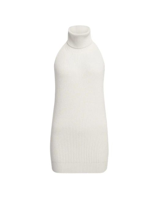 12 STOREEZ White Open-Back Roll-Neck Top