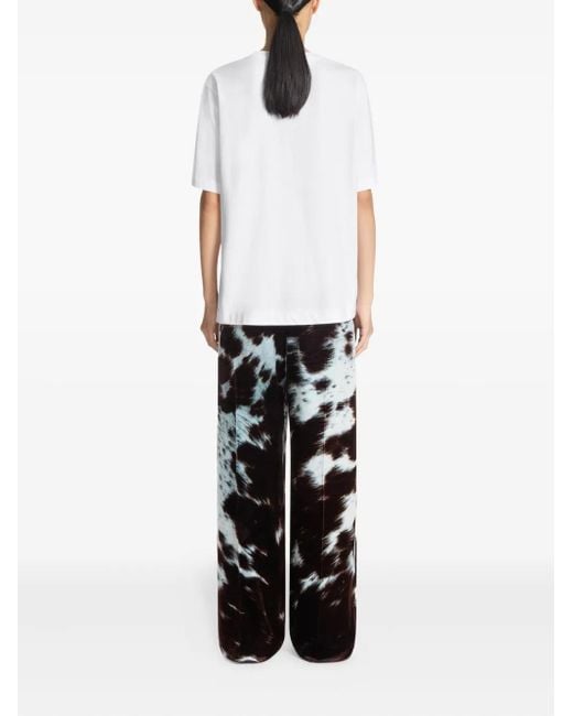 Dries Van Noten White Button-Embellishment Cotton T-Shirt