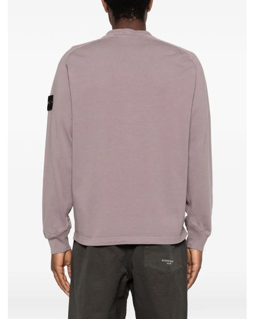 Stone Island Purple 6100030 Heavy Organic Cotton Jersey Sweatshirt for men