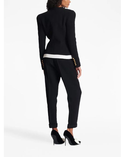 Balmain Black Two-tone Wool Jacket