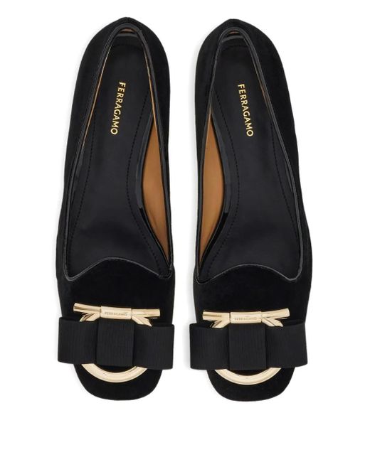 Ferragamo Black Gancini-Embellished Pumps
