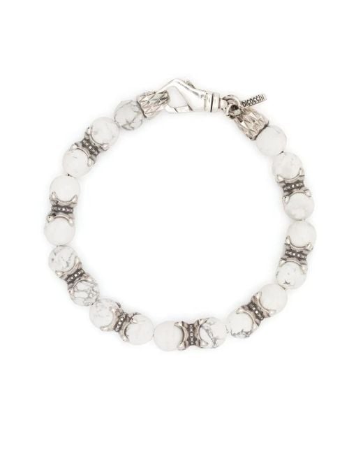 Pulsera de cadena con cuentas Emanuele Bicocchi de hombre de color White