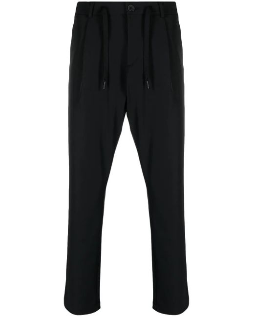 Herno Black Drawstring-Waist Slim-Cut Trousers for men