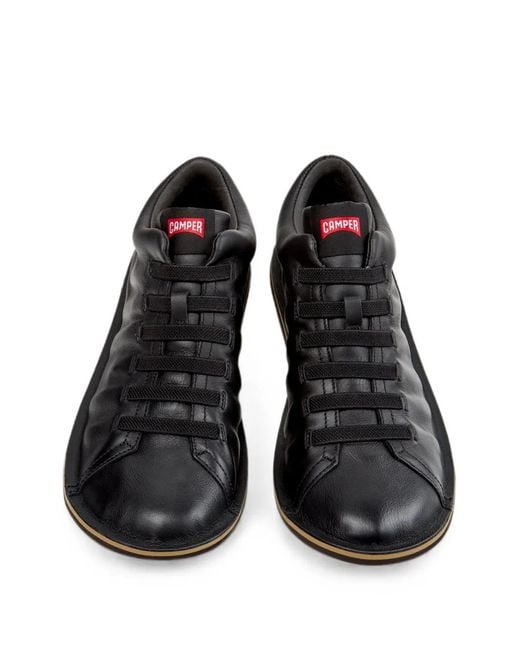 Camper Black Beetle Leather Sneakers for men