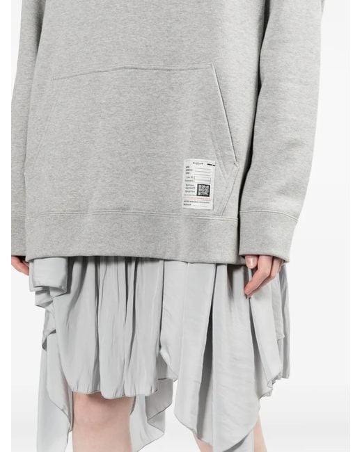 Maison Mihara Yasuhiro Gray Logo-Patch Hooded Dress