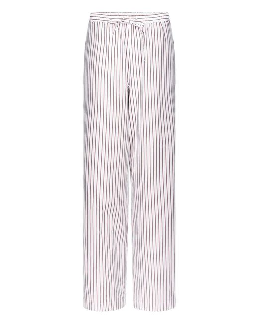 Loulou de Saison White Cisco Striped Drawstring Trousers