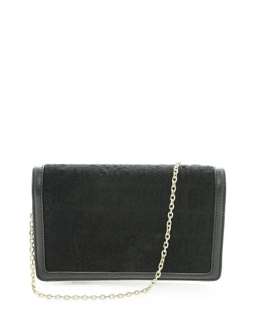 Moschino Black Logo-Print Chain-Strap Small Shoulder Bag