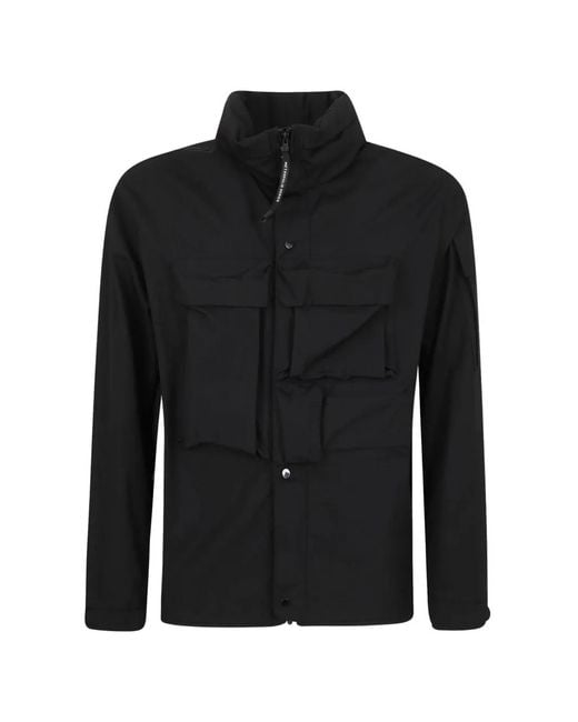 C P Company Black Metropolis Series Hyst Foldable Hood Jacket for men