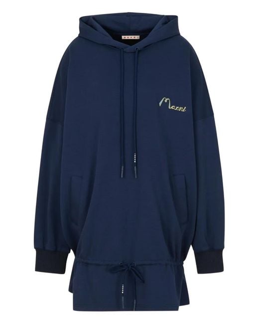 Marni Blue Drawstring Mini Dress