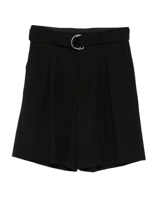 Nanushka Black Derulo Pleat-Detail Belted Shorts for men