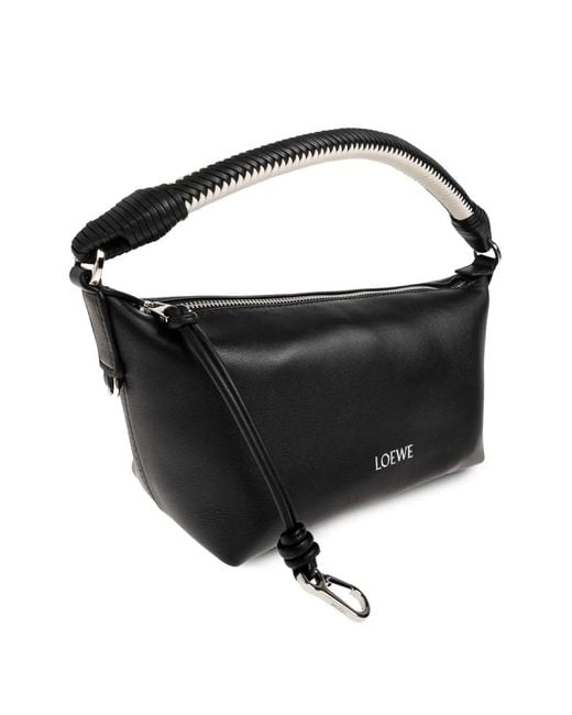 Loewe Black Mini Cala Braided-Handle Tote Bag