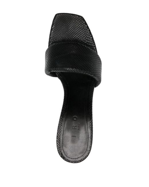 IRO Black 95mm Yolanda Snakeskin-effect Leather Mules