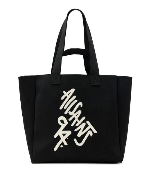 AllSaints Black Logo Tote Bag