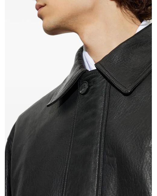 Arma Black Mavis Leather Jacket for men