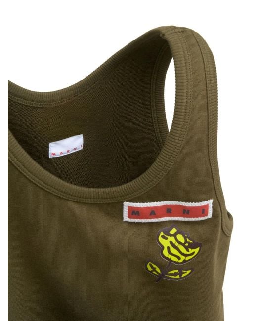 Borsa Tote Con Stampa Grafica di Marni in Green da Uomo