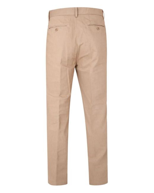 120% Lino Natural Button Trousers for men