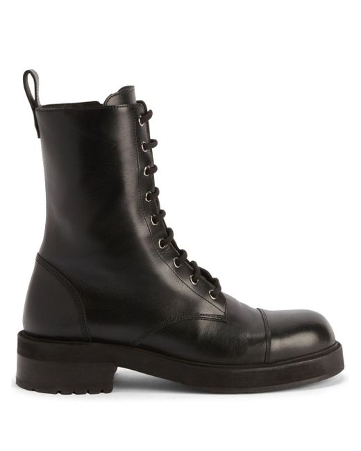 Giuseppe Zanotti Black Toluse Leather Ankle Boots for men