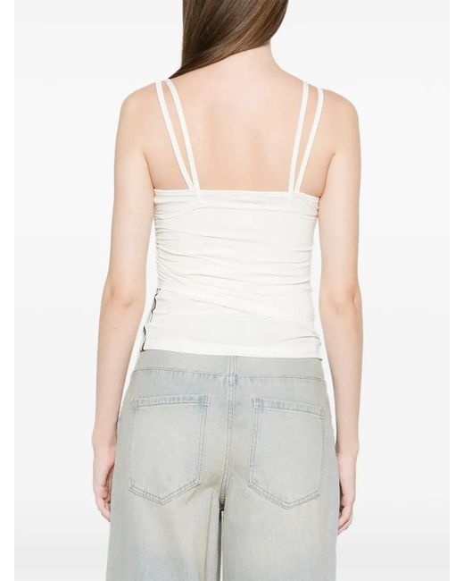 Adidas White Double Strap Logo Tank Top