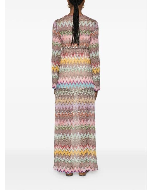 Missoni White Zigzag-Pattern V-Neck Cover-Up