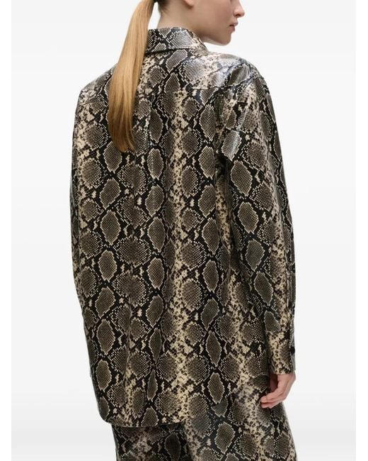 Karl Lagerfeld Gray Faux-Python Overshirt