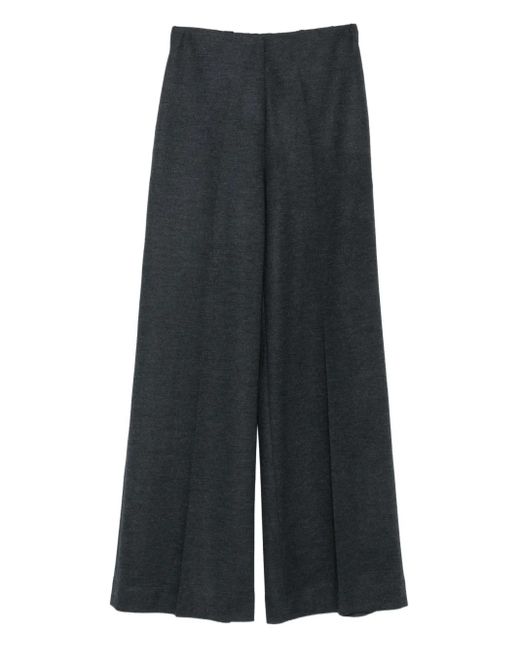 Harris Wharf London Gray Wide-Leg Wool Trousers