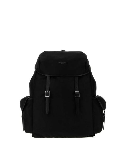 Wooyoungmi Black Buckle-Fastening Canvas Backpack for men