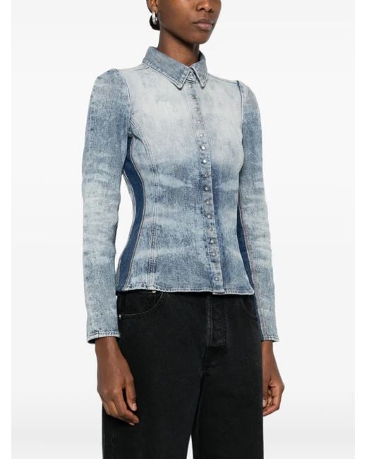 DIESEL Blue De-Masly-Fsh Buttoned Shirt