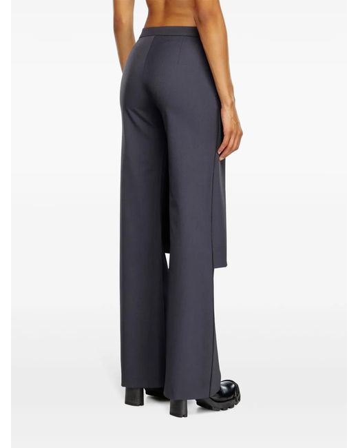 DIESEL Blue Layered Straight-Leg Skirt Trousers