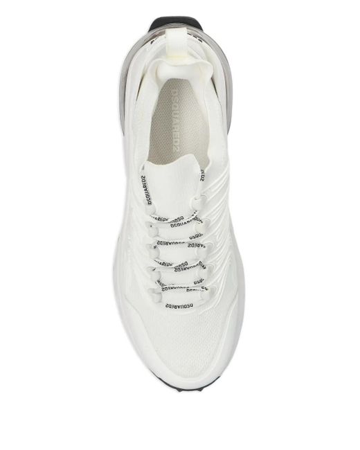DSquared² White Bubble Lace-Up Sneakers