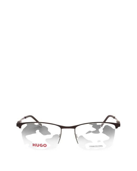 HUGO White Rectangle-Frame Glasses for men