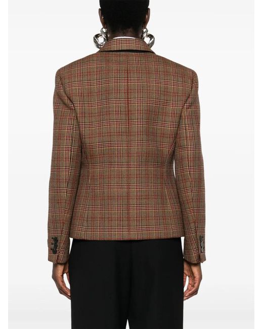 Prada Brown Plaid-Check Blazer