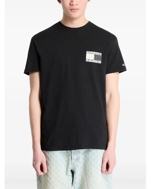 メンズ Tommy Hilfiger プリント Tシャツ Black