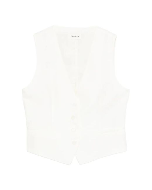 P.A.R.O.S.H. White V-Neck Button Jacket