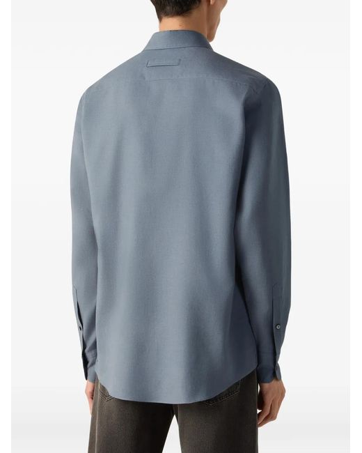 Zegna Blue Light Cashco Shirt for men