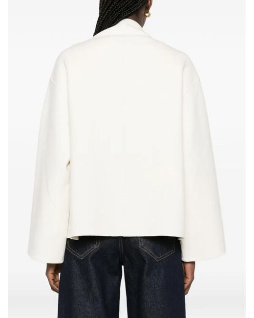 Soft Goat White Open-Front Jacket